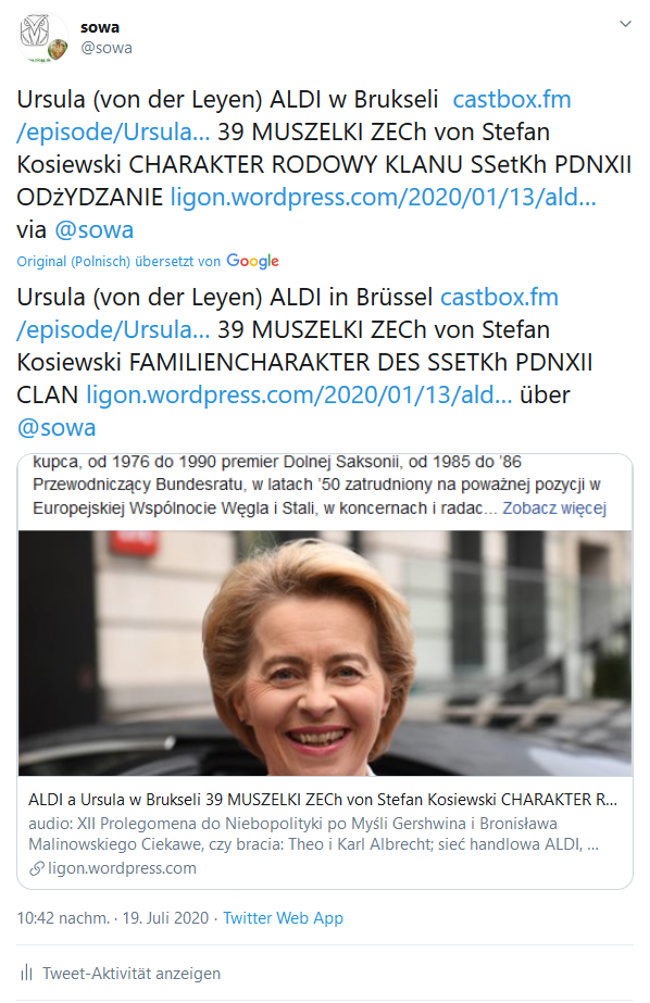 Screenshot_2020-07-19 sowa auf Twitter Ursula (von der Leyen) ALDI w Brukseli https t co fPwACq22sM 39 MUSZELKI ZECh von St[...]